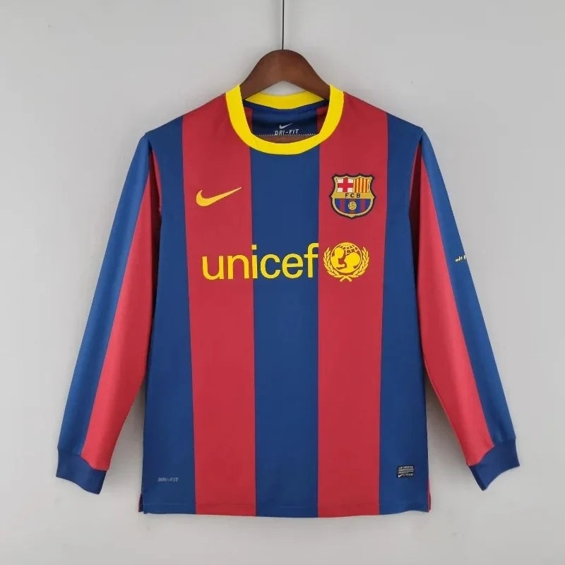 2010/2011 Retro Long Sleeve Barcelona Home Football Shirt