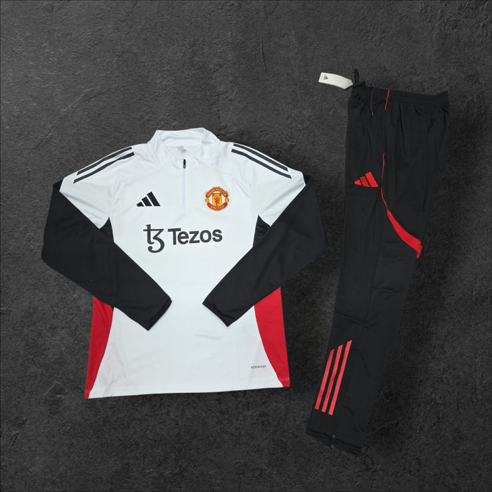 Manchester United White Black Training Tracksuit