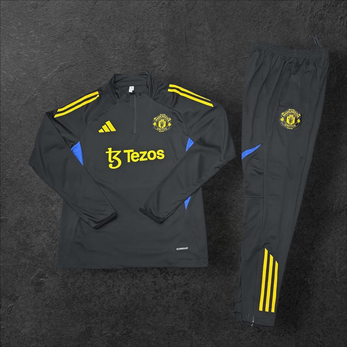 Manchester United Black Yellow Training Tracksuit