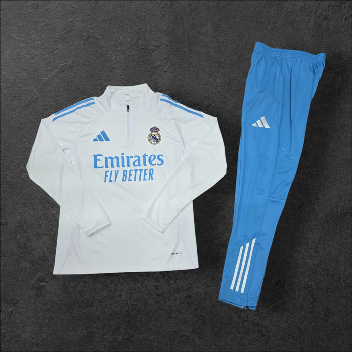 Real Madrid White Blue Training Tracksuit